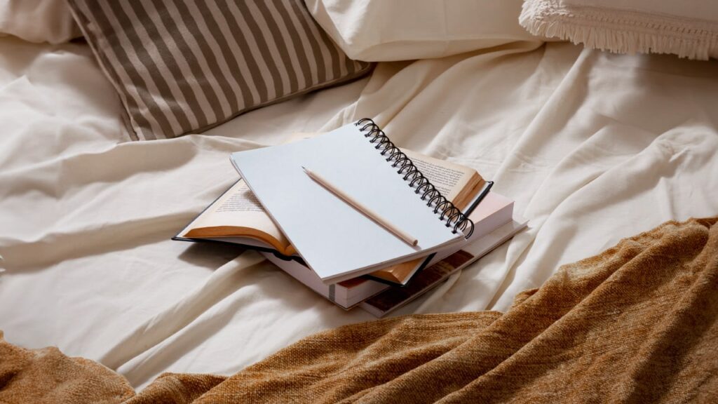 Journal on a bed