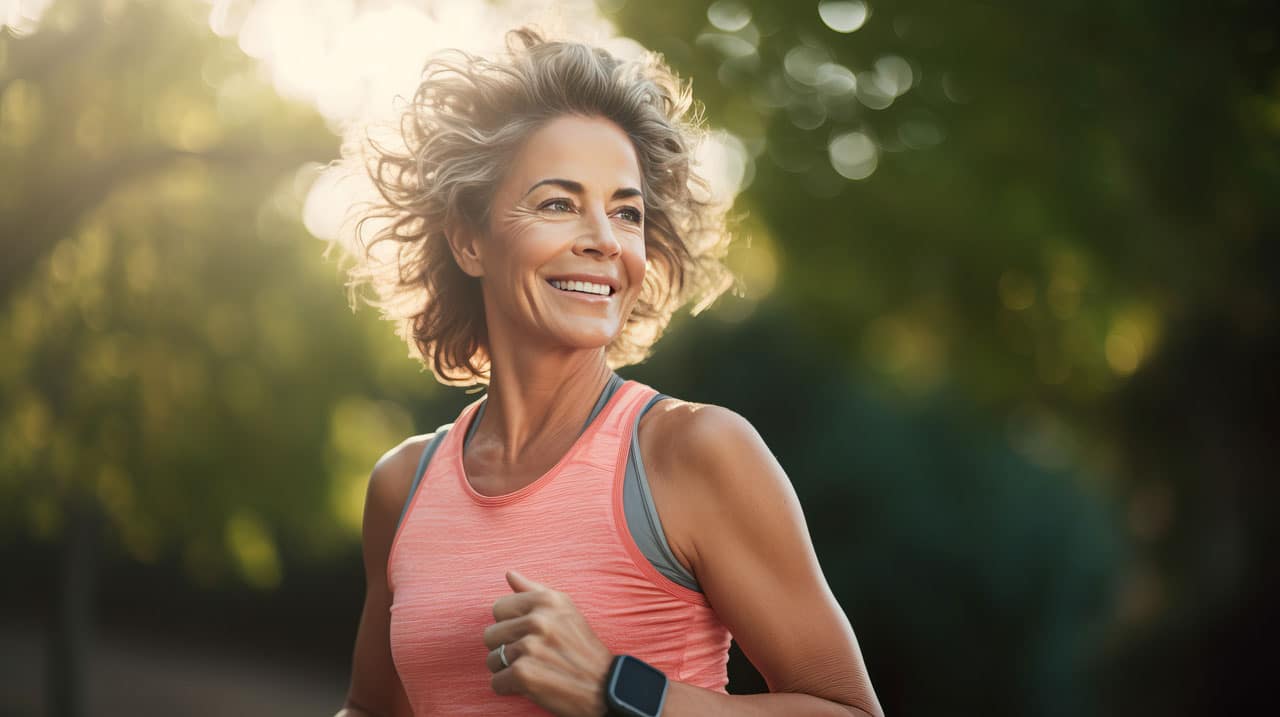 A woman running